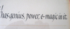 MICHAEL PODESTA Calligraphy, Goethe quote on Boldness, framed