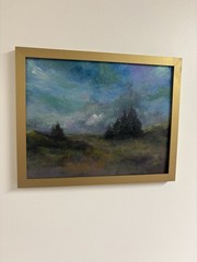Original Hand Painted Moody Night Landscape Painting, Framed And Signed 12×15