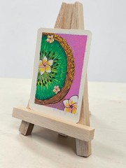 ACEO Kiwi Queen OOAK Original Painting by Katt Kelly | Queen of Fruits Art