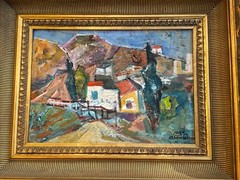 JACOB EISENSCHER PAINTING ISRAEL AUSTRIA MODERNIST LANDSCAPE FAMOUS LISTED RARE
