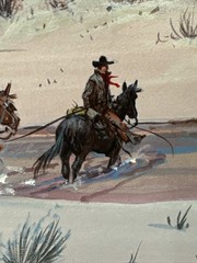 Austin Deuel Painting Landscape Wagon Frontier American Western Stagecoach