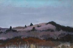 Nicole Rousseau-Grolee “Bruyeres Bruyeres” Oil painting Framed 6.5in x 15.3in
