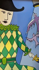 Alain Despert, Jesters and Doves, Acrylic on Canvas, A Bora Bora Artist