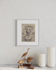 Beautiful Goddess Original Painting Watercolor On Paper.Signed