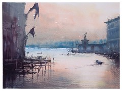 266 Original Watercolor Painting Painting Impressionist Venice Venezia