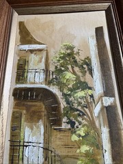 Myrl D’Arcy New Orleans French Quarter Paintings Pair 1964 Signed Framed Art