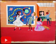 Space Exploration c.1961-3 Rockets childhood party games animation original art