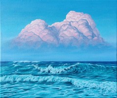 Seascape Ocean Painting Waves Landscape Blue Seaside Beach Nautical Original Art
