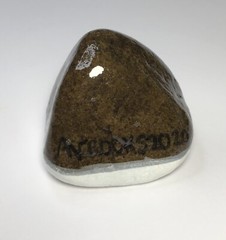 Hand Painted Rock With Acrylic Paint/Seal With Art Resin/People Shaping A Heart