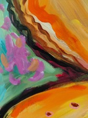 MONA VIVAR 16×20 Big Contemporary Expressionist Butterfly Acrylic Painting