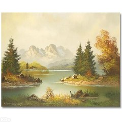 ORIGINAL Painting on Canvas Hand Signed by Heinz Friedrich Famous Landscapes!