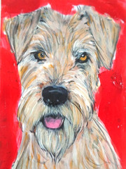 ATC ACEO Super Cute WHEATEN TERRIER DOG Painting PET ART