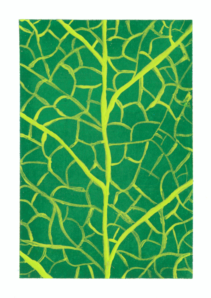 ACEO Original Leaves Plants Macro Floral Mini Painting Small Art OneCraftyLady