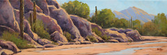 Jeff Love Original Oil Painting Arizona Catalina Mountains Tucson Saguaro Cactus