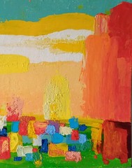 Abstract Impasto Painting Original Art Impression Oil Painting 7.9 x 9.9 in