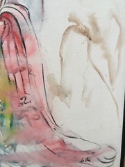 Geisha Woman Japanese Painting Signed Watercolor Gorgeous Framed Large Japan Vtg