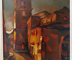 Antonio Belli Sunset in an Old Italian Village/Landscape/Original Oil Painting