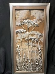 VTG ORGINAL MIXED MEDIA SHIDOWBOX FIREST SCENE FRAMED ART 10 X 20”