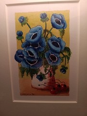 Wonderful Watercolor Still life Vase Flowers And Cherries
