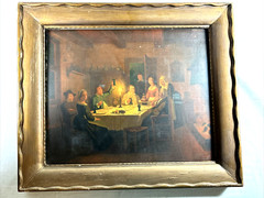 PIETER GEERARD SJAMAAR Listed DUTCH Artist PAINTING of Interior Dining by Candle