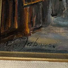 Vintage Geo Labonne Oil Painting Paris St Severin Church Impressionist Framed