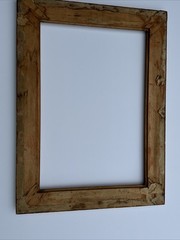 ANTIQUE NEWCOMB MACKLIN FRAME LARGE WOOD CARVED IMAGE SIZE 19 BY 27.5 INCHES OLD