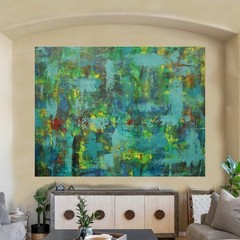Mark Little Original Giant Canvas Painting 84”X62” (7 Foot) Abstract Modern XL