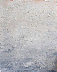 Summer Haze Painting, Textured Neutral Abstract Art 16×20