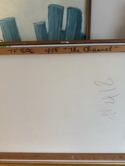 Signed Original Mid Century Modern Painting Sailboats 37”x25” “ The Channel “