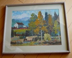 CLARENCE ATTRIDGE, LISTED SAN DIEGO CALIFORNIA PLEIN AIR IMPRESSIONIST LANDSCAPE