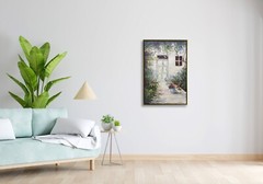 Hungryartist -Original Oil Painting of a Backdoor View on Canvas 24×36 Framed