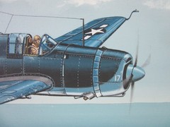 Raymond Waddey Painting WWII Curtis SB2C Helldivers Signed Harold Buell 20″x24″