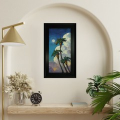 FRAME Only 12×24 Wide Profile Solid Wood Black Finish for Hawkins Art Paintings