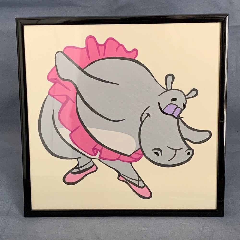 Ballerina Hippo Framed Painting