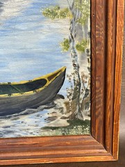 Antique 1920 Oil Painting Harry Reynolds Native American Indian Unrequited Love