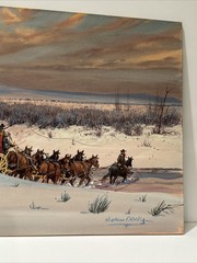 Austin Deuel Painting Landscape Wagon Frontier American Western Stagecoach
