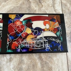 Original Reggie Ford Painting on Board Epoxy New Orleans Po Boys Fort Apache Art