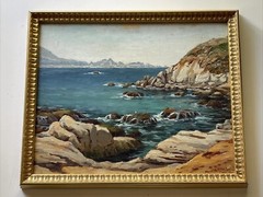 KRANTZ PAINTING ANTIQUE AMERICAN COASTAL IMPRESSIONISM LANDSCAPE BEACH AS IS