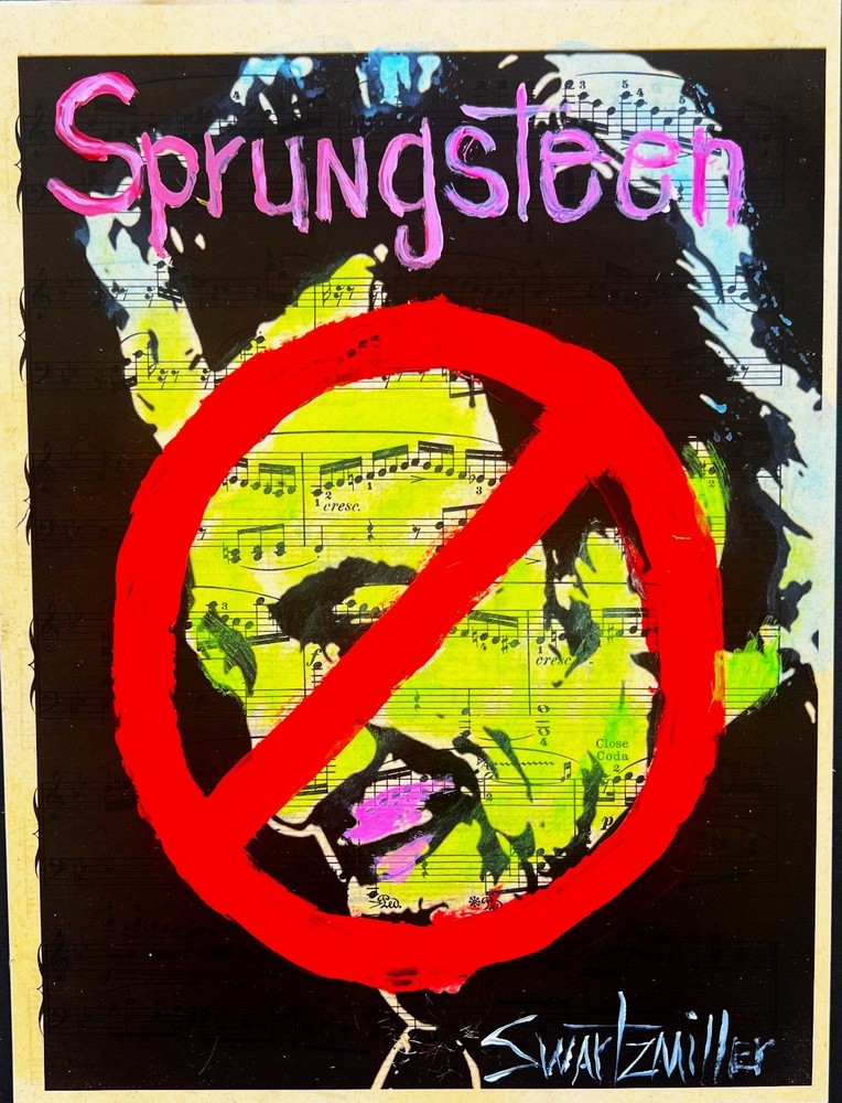 original Pop Art PORTRAIT SPRUNGSTEEN MUSIC PAINTING SWARTZMILLER DNA SIGNED