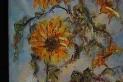 FRAMED SIGNED ORIGINAL OIL GOLDEN SUN FLOWERS A STILL LIFE ARTIST: HECTO VIDAL