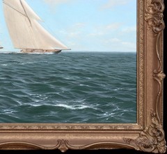 Large 1894 Yacht Solent Race Britannia and Vigilant – by STEPHEN J RENARD