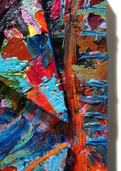 LANDSCAPE NATURE█ABSTRACT ORIGINAL OIL█PAINTING VINTAGE PLANTS█ART SIGNED ART█AN