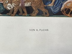 Antique German Jugendstil Print Antiker Fries K Fuchs Framed 11×13 Hoffmann