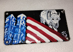 AMERICAN BUFFALO TRADE TOWERS ON METAL OUTSIDER JR CHARLIE FAST PRIMITIVE FOLK
