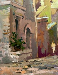 Oil Painting Old Street Of The City Y. Suprunchuk Original Landscape nAAA4178