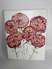 Original Floral Painting On Canvas 14×11”
