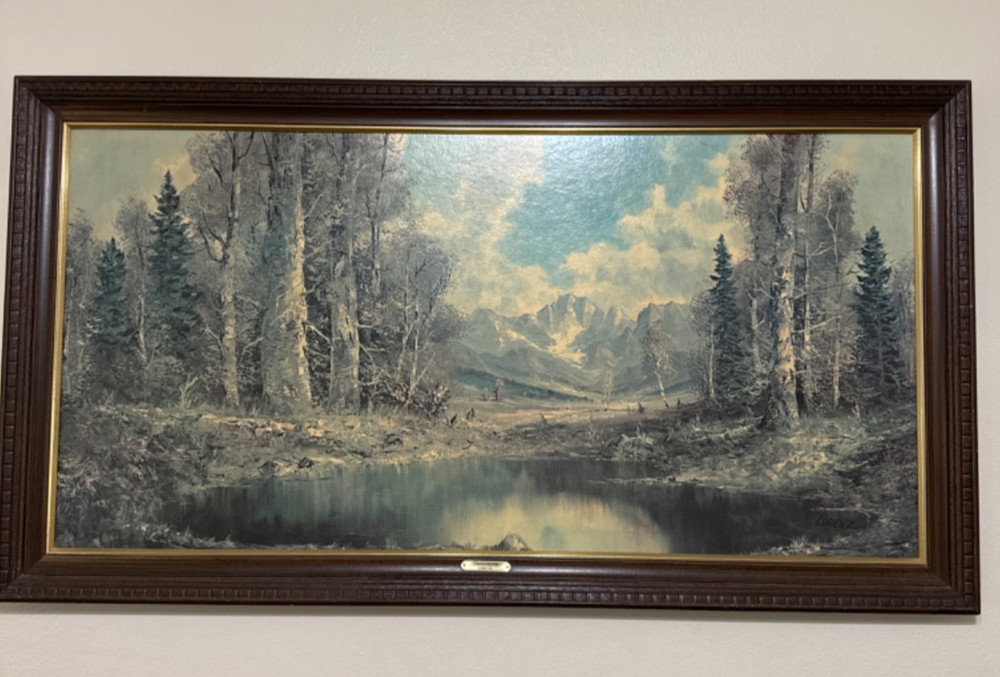 Vintage Turner Wall Accessory by Lorenz “Mountain View “ size is 29”x53” x2”