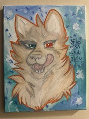 Furry Wolf Hand Painted And Signed By Artist LuminxLuna 11×14 Canvas