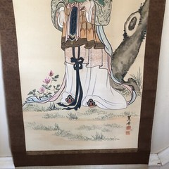 Chinese Painting Queen Mother of the West Peaches of Immortality Blossoms Scroll