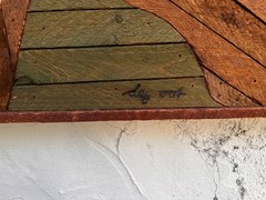 Vintage Original Theodore DeGroot Lath Folk Wall Art For Austin Productions.